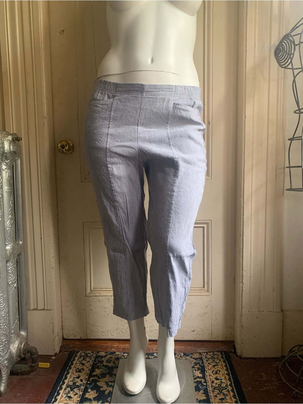J. Jill Linen Stretch Pants in Light Gray